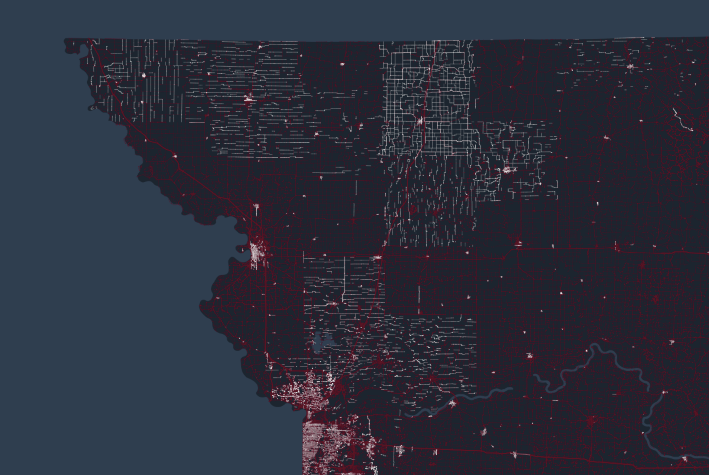 Gridded Roads on the Midwest